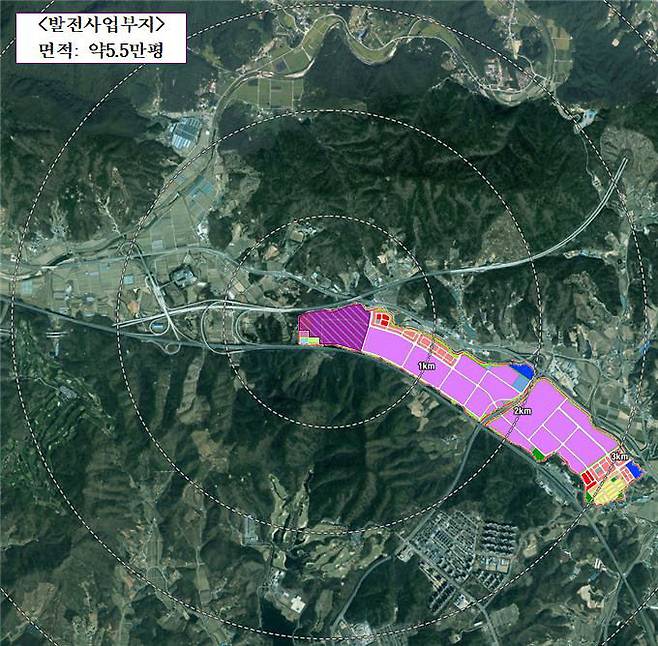 충주 드림파크산업단지 수소·액화천연가스(LNG) 복합발전소 위치도.