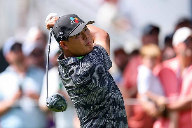 김시우사 8번홀에서 티샷을 하고 있다. (사진=AFPBBNews)