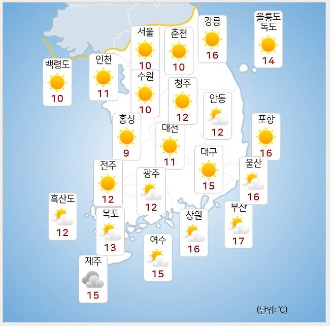 ⓒ기상청: 오늘(18일) 오전 날씨