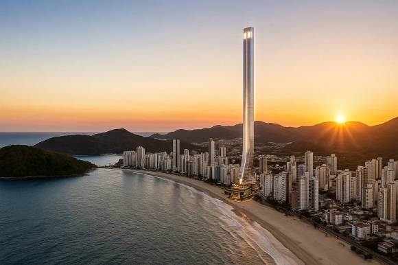 브라질 남부 관광도시 발네아리오 캄보류 해안에 건설되는 ‘세나 타워’ 조감도.