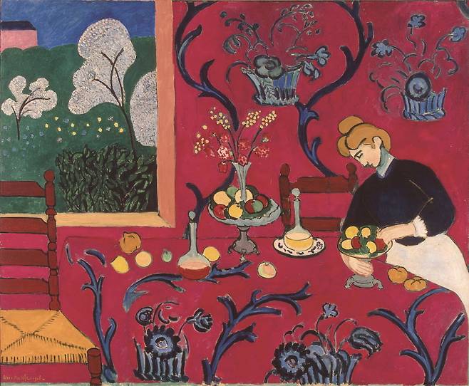 마티스 '레드의 하모니' 1908년 作, 108×221㎝, 캔버스에 유화, 에르미타주 미술관, 상트 페테르부르크, 러시아 [그림 | 위키미디어]