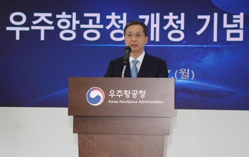 우주항공청 개청일 기념사하는 윤영빈 우주항공청장 [우주항공청 제공. 재판매 및 DB 금지]