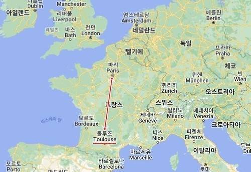 툴루즈 위치 [구글지도 캡처]