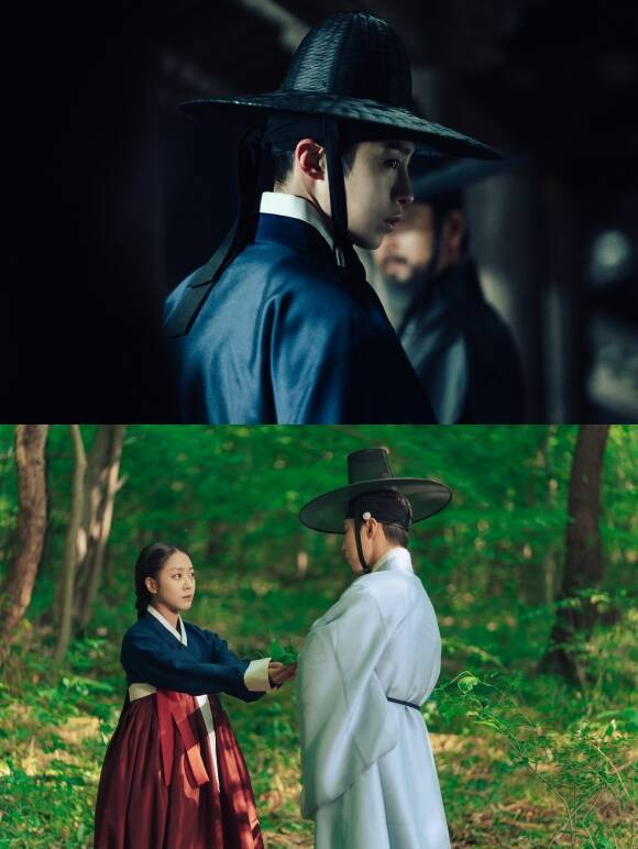 배우 조보아(위)와 이재욱이 퍼스널컬러가 '한복'인 것처럼 제옷에 맞는 느낌을 안기는 가운데 열연으로 미쟝센을 살렸다. /넷플릭스