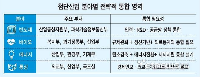 첨단산업 분야별 전략적 통합 영역