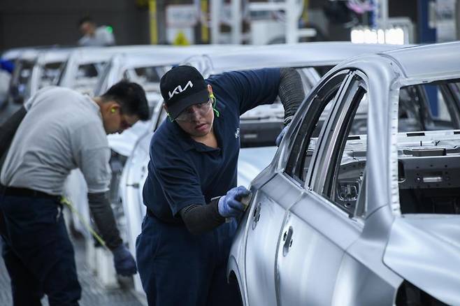 기아 멕시코 공장에서 차량이 생산되는 모습. 기아 제공
