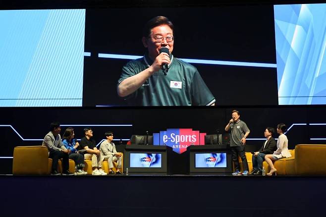 e스포츠 진흥에 대해 설명하는 이재명 대선 후보 / 출처: 강유정 의원실