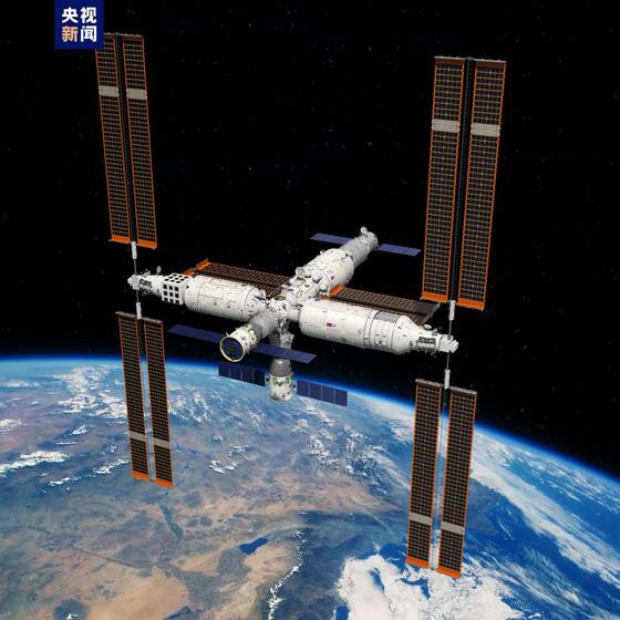 중국 우주정거장 텐궁의 모습. [중국국가항천국]