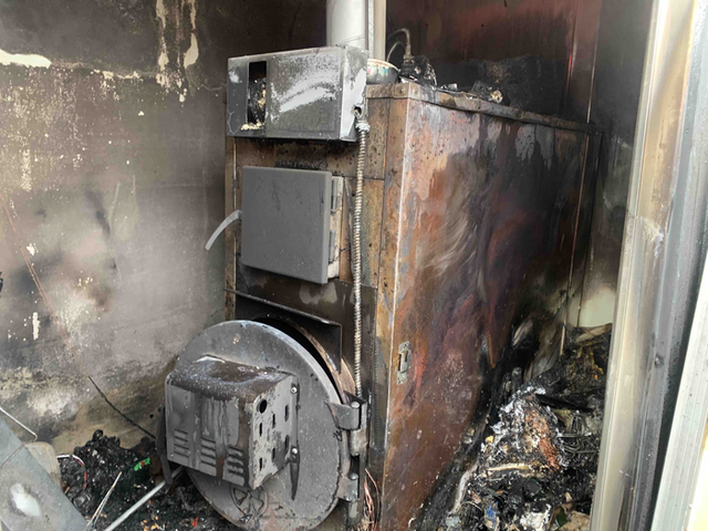 ▲ 19일 오전 7시 27분쯤 철원군 근남면 육단리의 한 단독주택 보일러실에서 불이 났다. 강원소방본부 제공