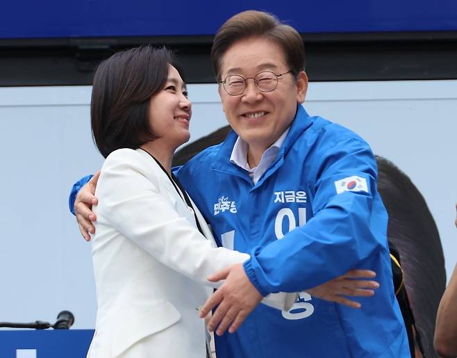 허은아 전 개혁신당 대표가 이재명 더불어민주당 대선 후보에 대해 지지선언을 하는 모습. /사진=연합뉴스