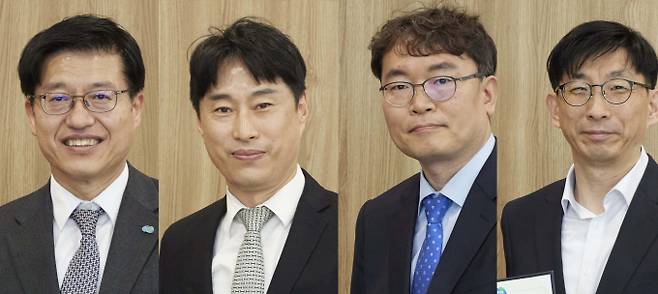 (왼쪽부터) 김대순 신임 경기도 행정2부지사, 김원명 홍보기획관, 박민제 법무담당관, 김일곤 산림환경연구소장. /사진제공=경기도