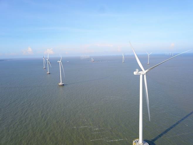 SK이노베이션 E&S가 운영 중인 베트남 TPD 해상풍력단지 전경. [SK이노베이션 E&S 제공]