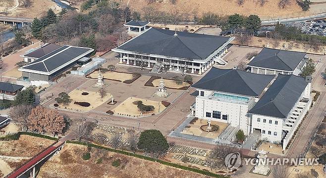 APEC 만찬장 조성되는 경주박물관 [연합뉴스 자료 사진]