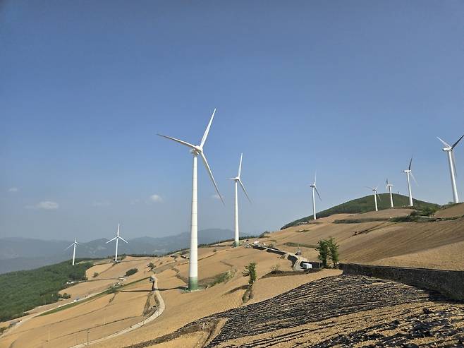 매봉산 바람의 언덕에 있는 풍력시설 [촬영 이상학]