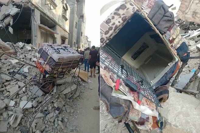 PRC 고위급 아마드 사르한 피살 현장서 발견된 위장 물체 [엑스 @PalpostN 캡처. 재판매 및 DB 금지]