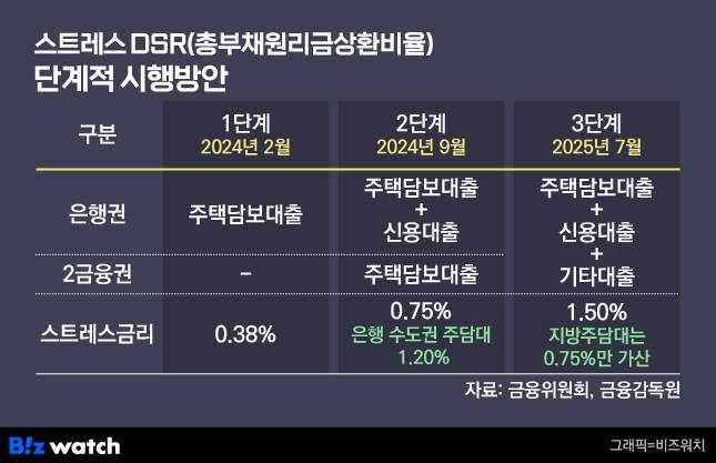 스트레스 DSR 단계적 시행방안/그래픽=비즈워치