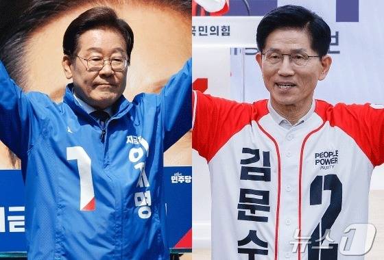이재명 더불어민주당 대선후보, 김문수 국민의힘 대선후보.ⓒ News1 김지영 디자이너