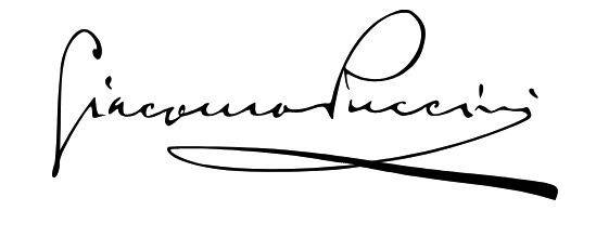 작곡가 자코모 푸치니의 서명.