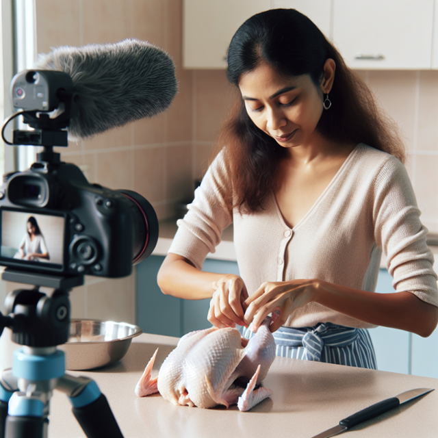 중국 소규모 식당이 닭 엉덩이 깃털을 뽑는 장면을 생방송으로 중계해 매출을 크게 신장시킨 일이 화제가 되고 있다. 인공지능 이미지 생성프로그램 달리3(Dell-E3)로 생성한 이미지.