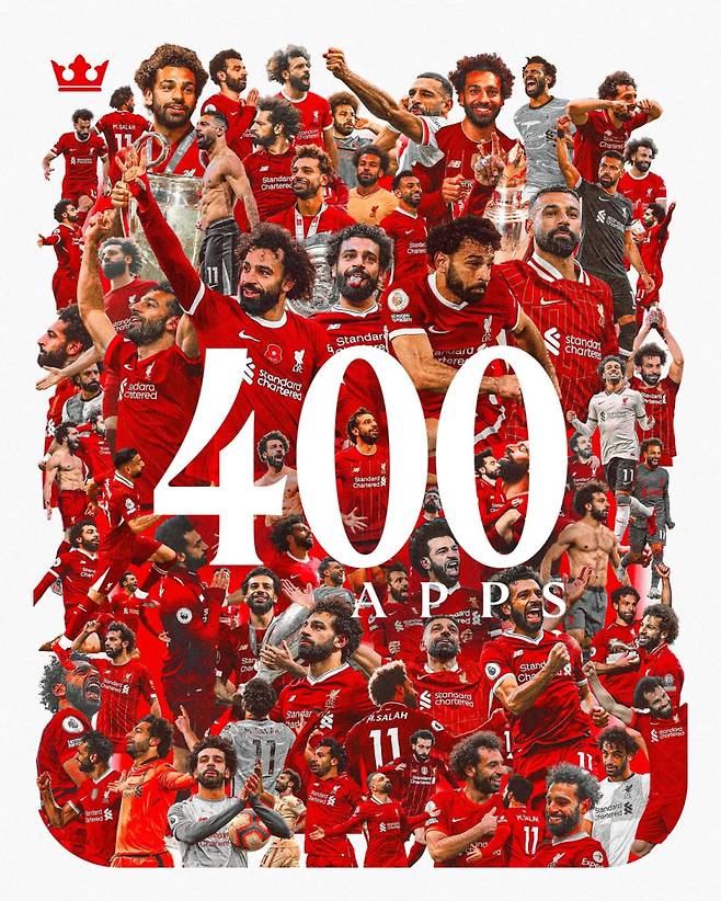 살라가 20일 브라이턴전에서 선발 출전하며 리버풀 소속 공식전 400번째 경기를 소화했다. 사진=리버풀 SNS