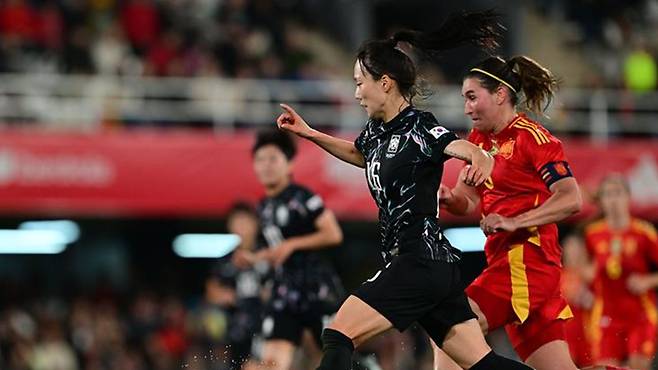 질주하는 장슬기 [대한축구협회 자료사진]