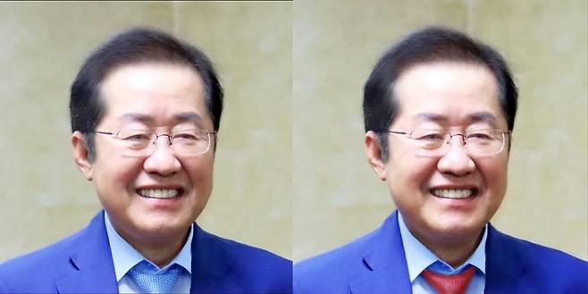 교체된 홍 전 시장의 페이스북 프로필 사진.