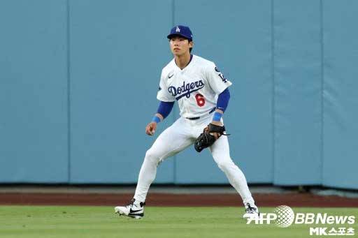 김혜성은 이날 중견수에서 아쉬운 수비를 보여줬다. 사진(美 로스앤젤레스)=ⓒAFPBBNews = News1