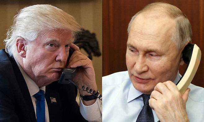 도널드 트럼프(왼쪽) 미국 대통령과 블라디미르 푸틴 러시아 대통령. AFP연합뉴스