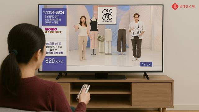 대만 모모홈쇼핑 '바이브리짓' 방송화면 이미지. 사진 제공=롯데홈쇼핑