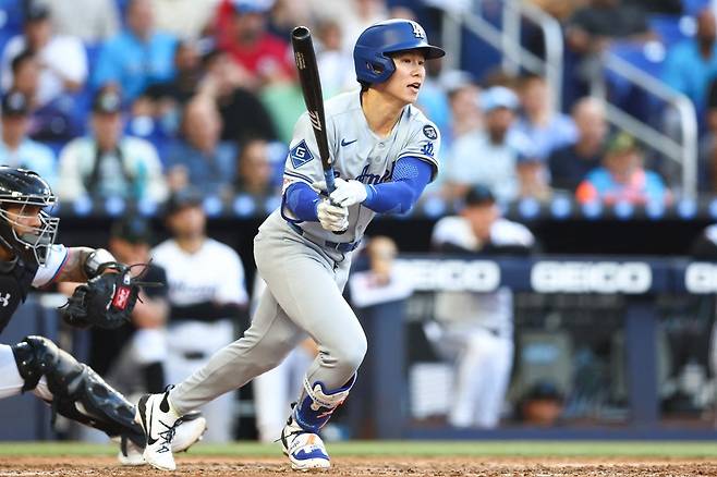 LA 다저스 김혜성이 생존 경쟁에서 살아남은 뒤 20일 애리조나 다이아몬드백스전에 선발 출장한다. AFP 연합뉴스