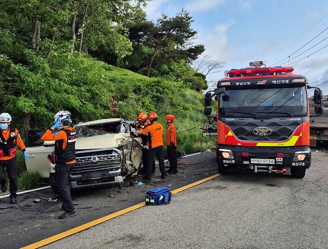 교통사고 현장 [예산소방서 제공. 재판매 및 DB 금지]