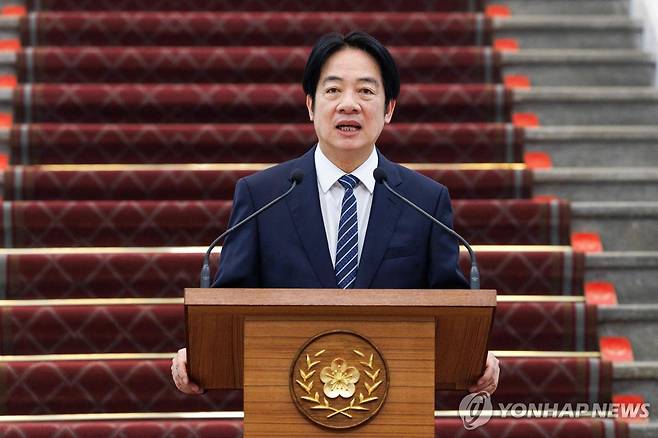 라이칭더 기자회견 [AFP 연합뉴스]