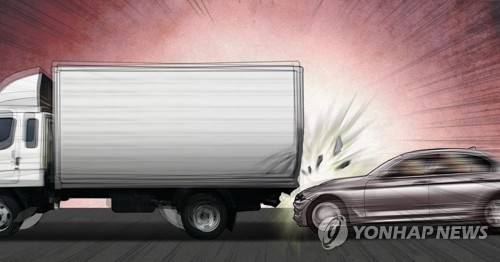 승용차-화물차 추돌사고(PG) [이태호 제작] 사진합성·일러스트. 재판매 및 DB 금지