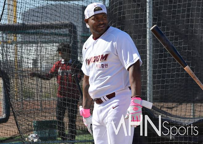 훈련 당시 야시엘 푸이그