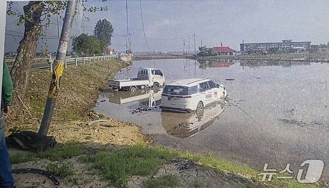 당진 합덕읍 옥금리 교통사고 현장. (당진경찰서 제공, 재판매  및 DB금지) / 뉴스1