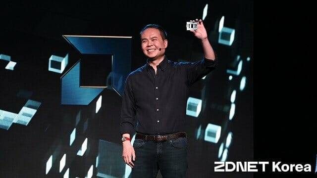 라이젠 스레드리퍼 9000 프로세서를 공개하는 잭 후인 AMD 부사장. (사진=지디넷코리아)
