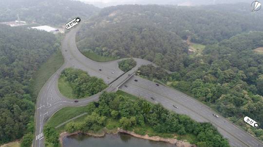 대전 유성구 방동저수지 진출입로 입체교차로 조감도. 대전시 제공