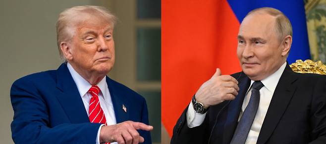 도널드 트럼프 미국 대통령(왼쪽), 블라디미르 푸틴 러시아 대통령.