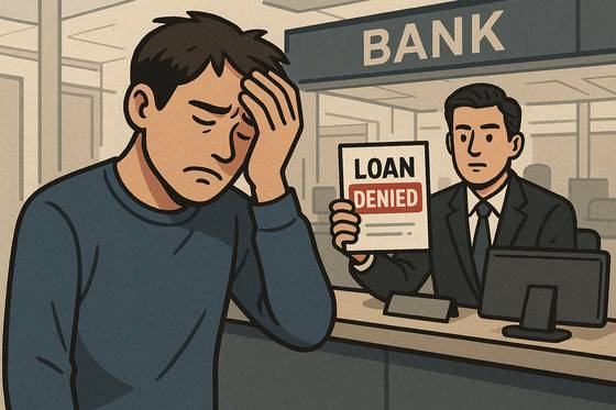 은행에서 대출을 거절당한 청년의 모습. 챗GPT 이미지 생성