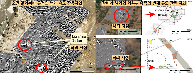 번개의 전류가 강력한 자기장을 일으키고 토양 등에 번개 유도 잔류자화를 남긴다. 이 부분을 주목하여 ‘자력탐사’를 시행한 것이다.|오현덕 실장 제공