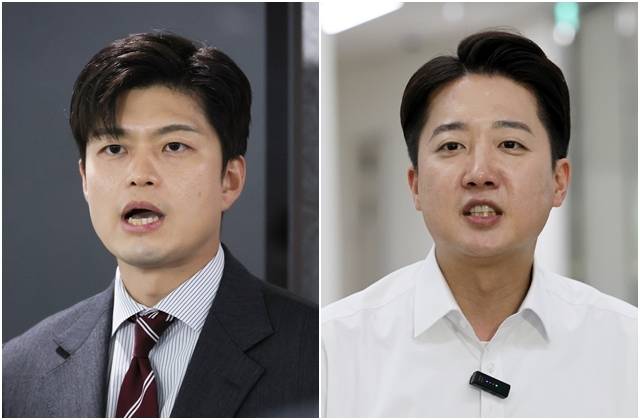 김용태 국민의힘 비상대책위원장(왼쪽 사진)과 이준석 개혁신당 대선 후보. 연합뉴스