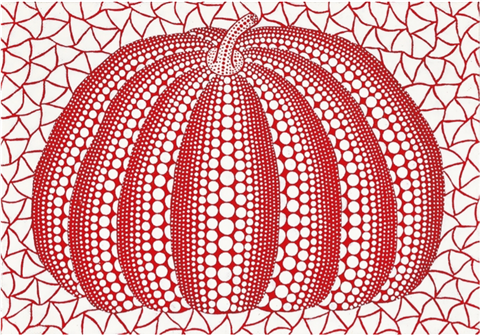 야요이 쿠사마 ‘호박(Pumpkin)’ , 캔버스에 아크릴, 16×22.7cm, 2001.  서울옥션 제공