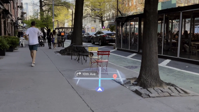 스마트글래스로 가까운 식당 등을 안내 받는 사례. 사진제공=구글