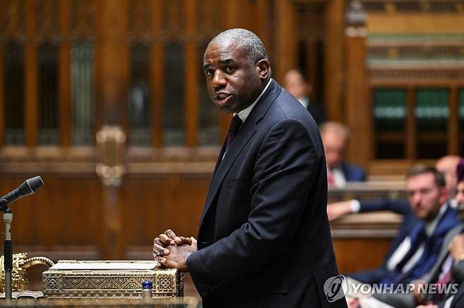 20일 하원에서 이스라엘 군사작전 확대 맹비난한 래미 외무 장관 [AFP 연합뉴스 재판매 및 DB 금지]