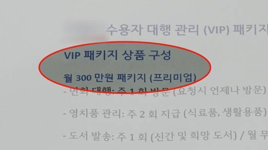 재소자 심부름 돕는 옥바라지 업체에서 제안한 월 VIP 회원제 내용.