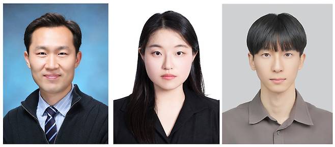 왼쪽부터 서준혁 교수, 이주은 석·박 통합과정 학생, 허동욱 GIFT 학·석·박 통합과정 학생.