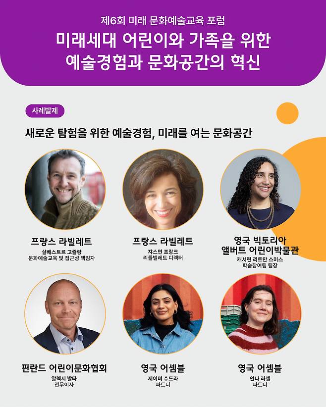 제6회 미래 문화예술교육 포럼 해외 연사