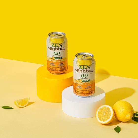 티젠이 논알코올 하이볼 2탄 ‘젠 하이볼향 레몬 0.0’ 선보였다. 사진 티젠