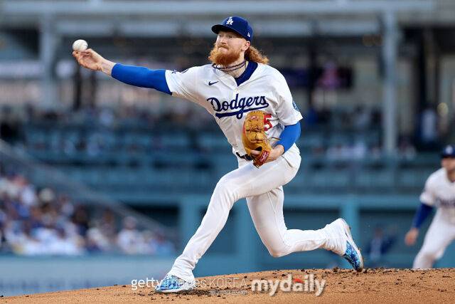 6이닝 1실점 호투를 펼친 더스틴 메이. /게티이미지코리아