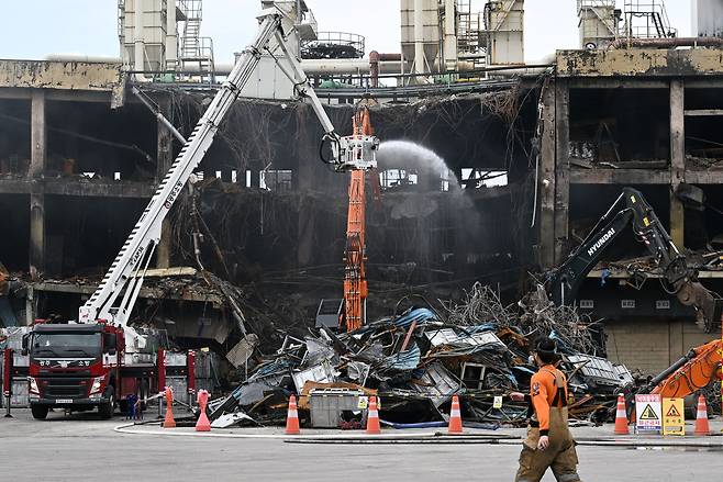 불난 금호타이어 공장.[뉴시스]